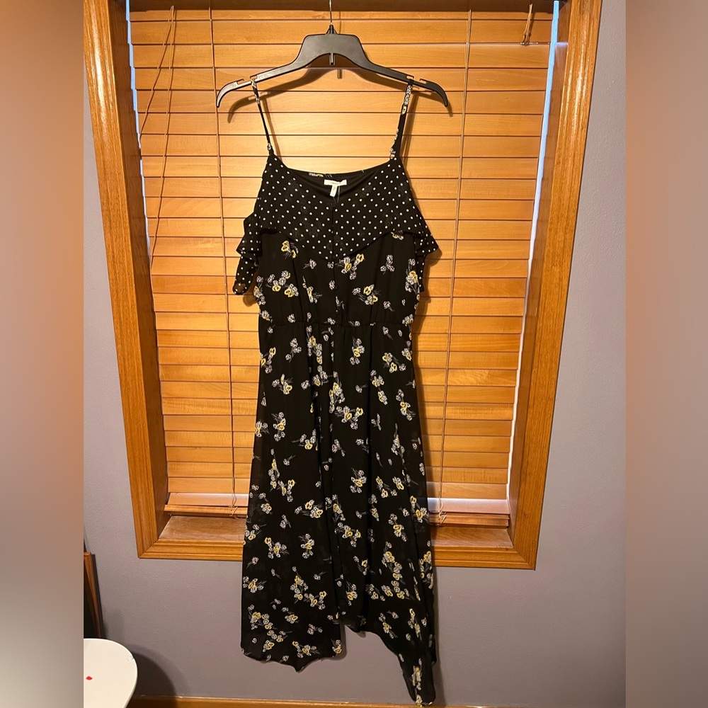 Marshalls Black Dress with Floral Pattern